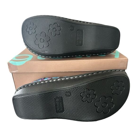 Glolily Jenny Blue Rose Floral Mary Jane Clog Shoe Women’s Size 9 - Picture 7 of 9